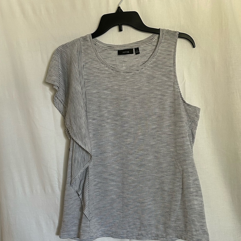 Apt. 9 - Black and White Striped Women's Top
